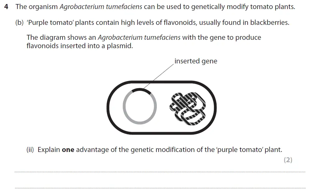 Question 15 - GCSE Edexcel Foundation Biology Past Paper 3 - June 2017