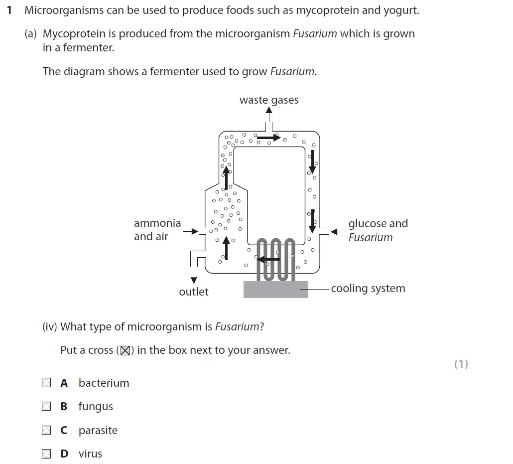 Question 4 - GCSE Edexcel Foundation Biology Past Paper 3 - June 2017