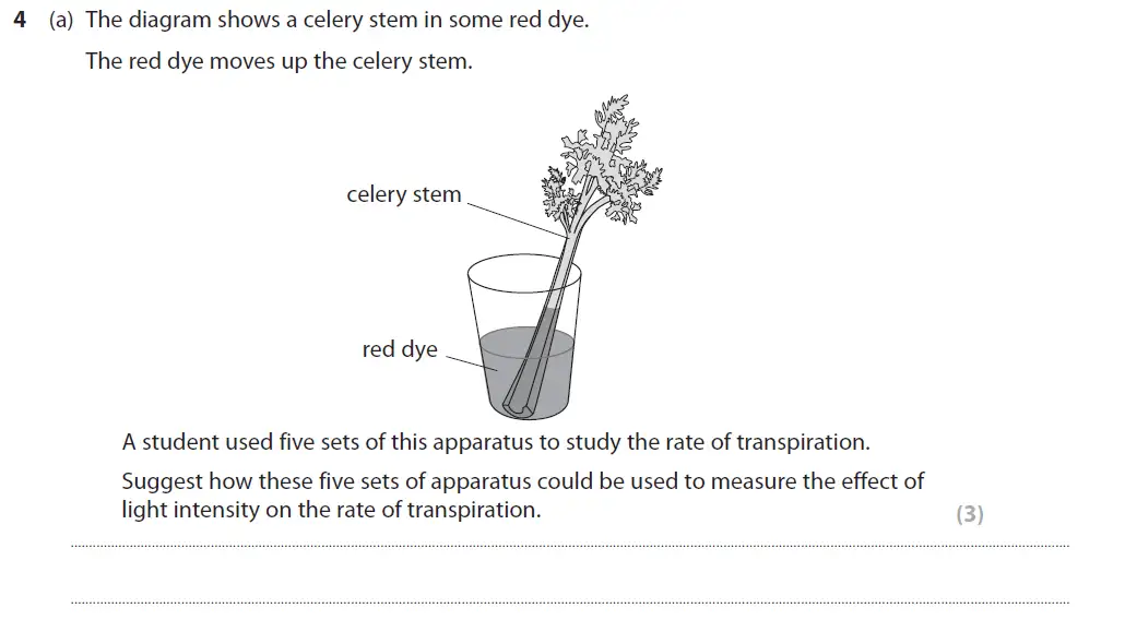 Question 15 - GCSE Edexcel Higher Biology Past Paper 2 - June 2017