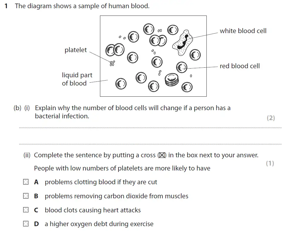 Question 2 - GCSE Edexcel Higher Biology Past Paper 2 - June 2017