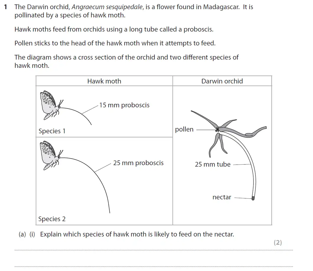 Question 1 - GCSE Edexcel Higher Biology Past Paper 3 - June 2017