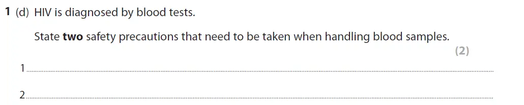 Question 4 - GCSE Edexcel Foundation Biology Past Paper 1 - June 2018