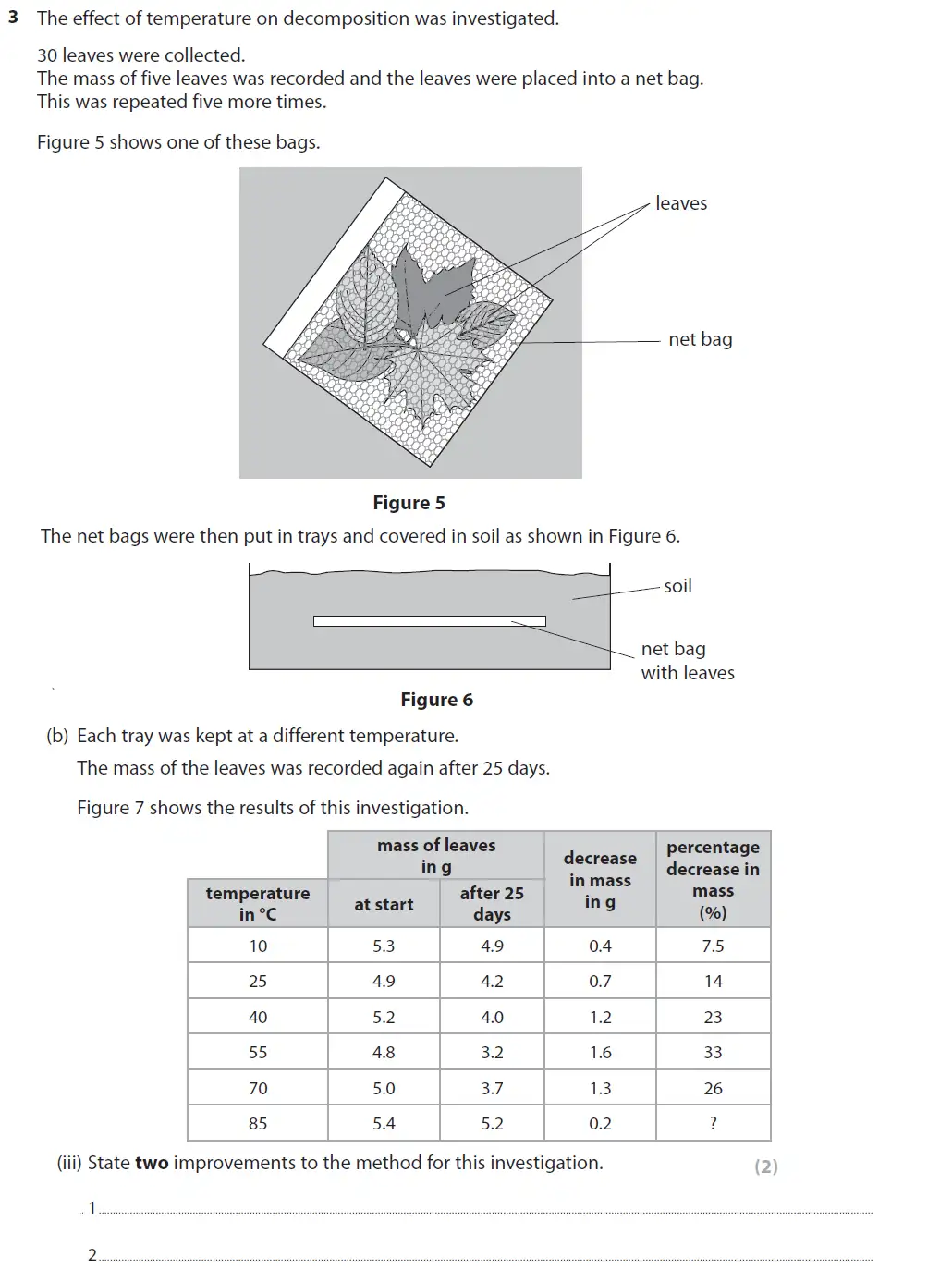 Question 11 - GCSE Edexcel Foundation Biology Past Paper 2 - June 2018