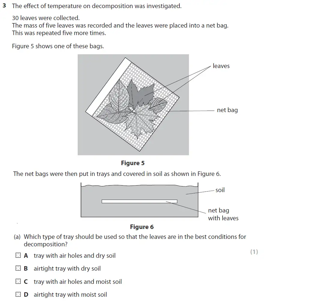 Question 8 - GCSE Edexcel Foundation Biology Past Paper 2 - June 2018