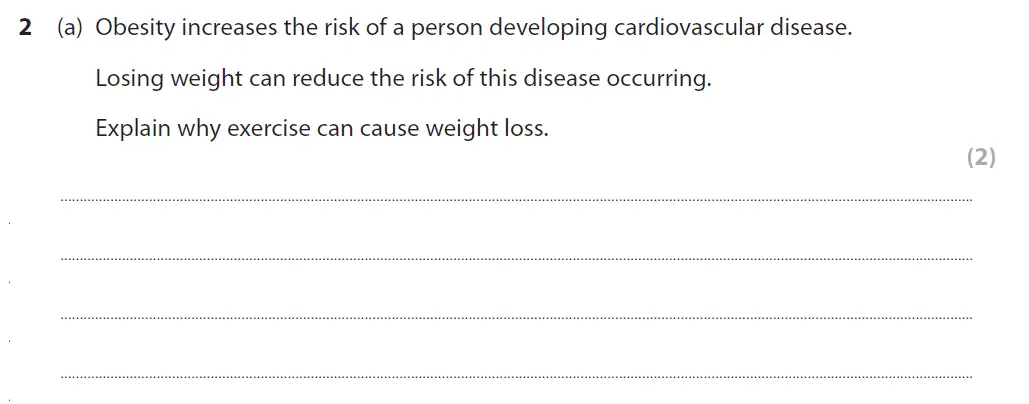 Question 4 - GCSE Edexcel Higher Biology Past Paper 1 - November 2018