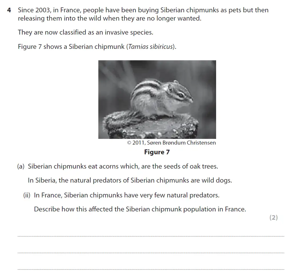 Question 12 - GCSE Edexcel Higher Biology Past Paper 2 - November 2018