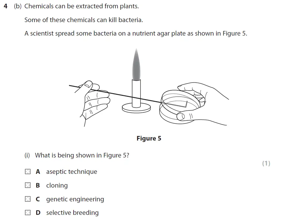 Question 14 - GCSE Edexcel Foundation Biology Past Paper 1 - June 2019