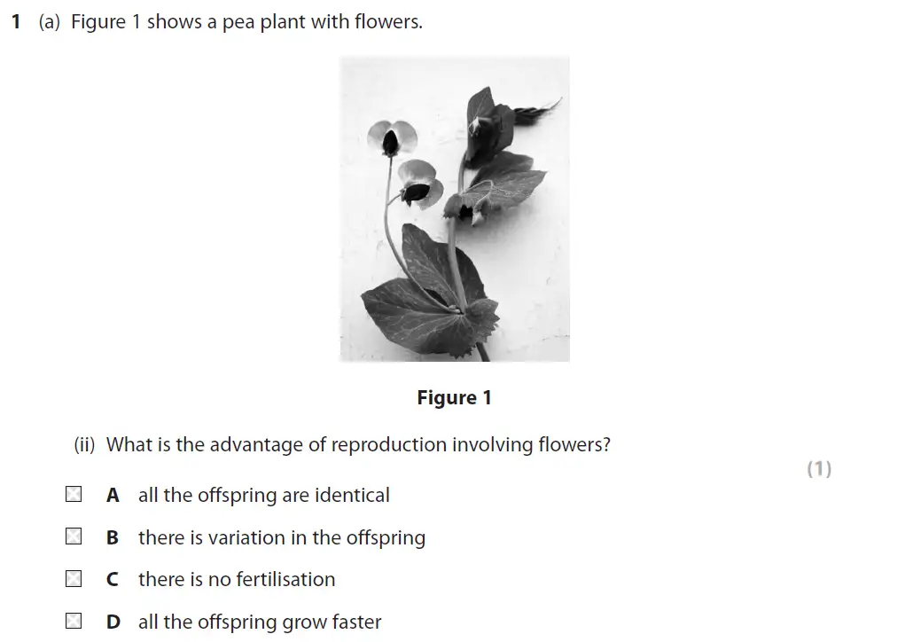 Question 2 - GCSE Edexcel Foundation Biology Past Paper 1 - June 2019