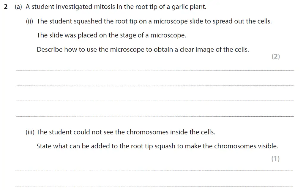 Question 7 - GCSE Edexcel Foundation Biology Past Paper 1 - June 2019
