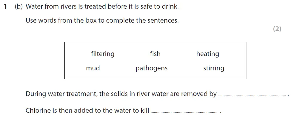 Question 3 - GCSE Edexcel Foundation Biology Past Paper 2 - June 2019