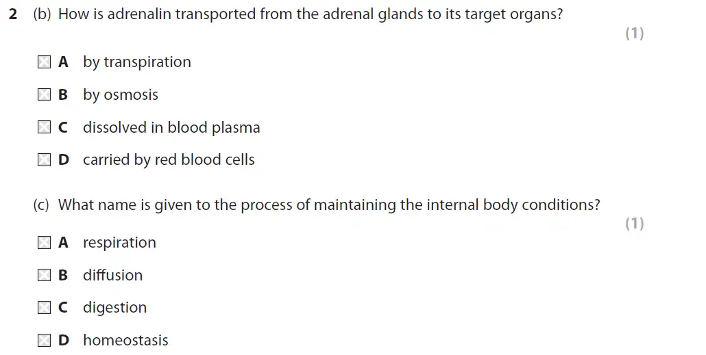 Question 6 - GCSE Edexcel Foundation Biology Past Paper 2 - June 2019