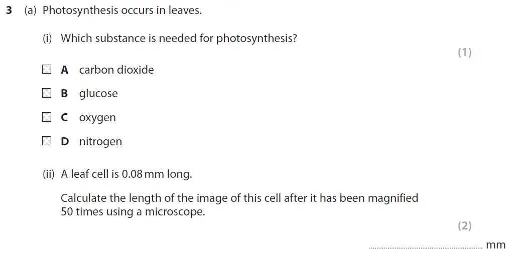 Question 8 - GCSE Edexcel Foundation Biology Past Paper 2 - June 2019