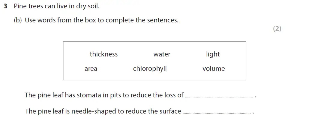 Question 9 - GCSE Edexcel Foundation Biology Past Paper 2 - June 2019