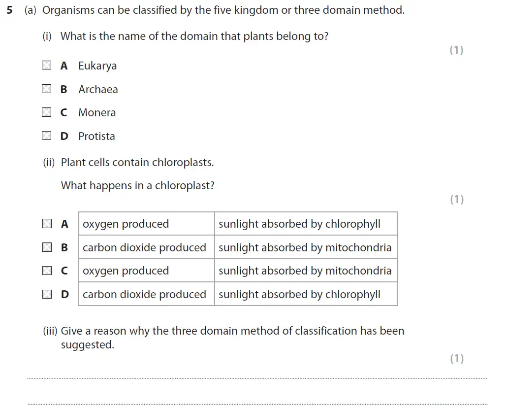 Question 13 - GCSE Edexcel Higher Biology Past Paper 1 - June 2019
