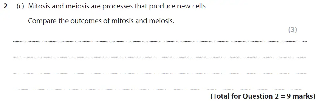 Question 6 - GCSE Edexcel Higher Biology Past Paper 1 - June 2019