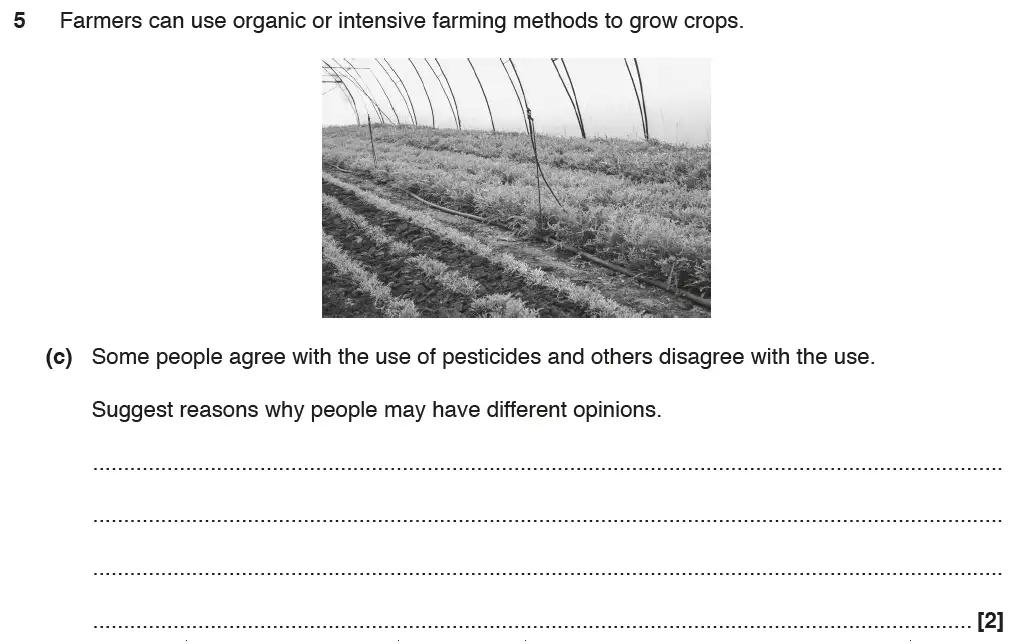 Question 12 - GCSE OCR Foundation Biology Past Paper 2 - June 2017