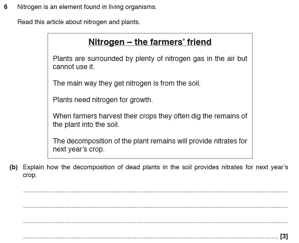 Question 13 - GCSE OCR Higher Biology Past Paper 1 - June 2017