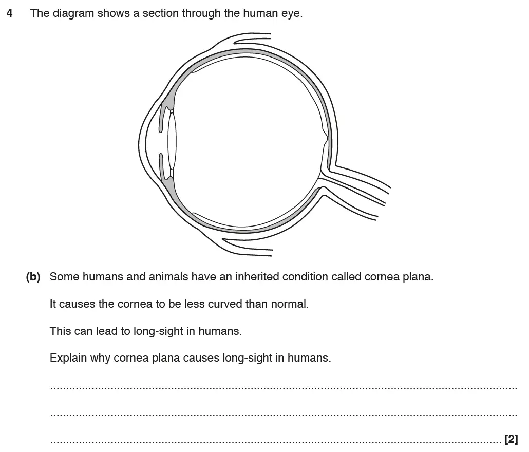 Question 9 - GCSE OCR Higher Biology Past Paper 1 - June 2017