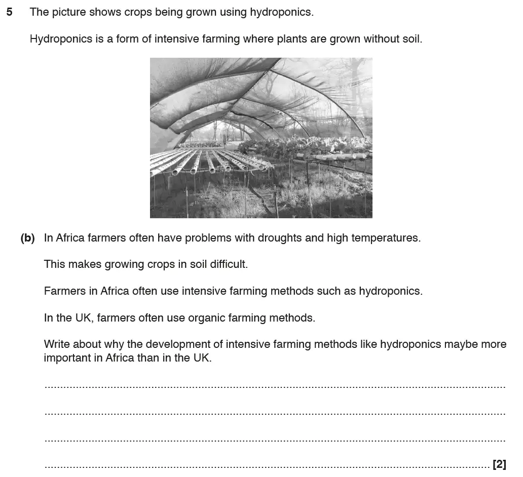 Question 10 - GCSE OCR Higher Biology Past Paper 2 - June 2017