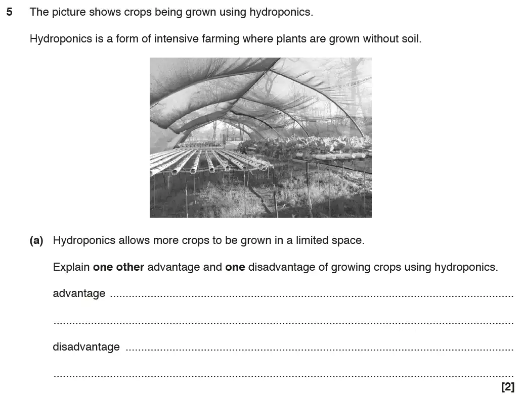 Question 9 - GCSE OCR Higher Biology Past Paper 2 - June 2017