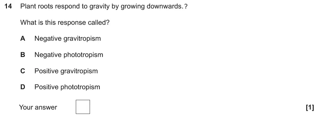 Question 14 - GCSE OCR Foundation Biology Past Paper 1 - June 2018