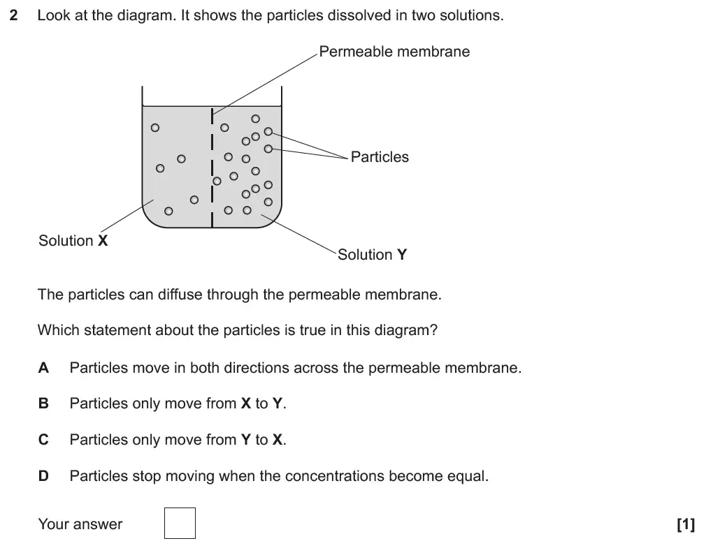 Question 2 - GCSE OCR Foundation Biology Past Paper 1 - June 2018