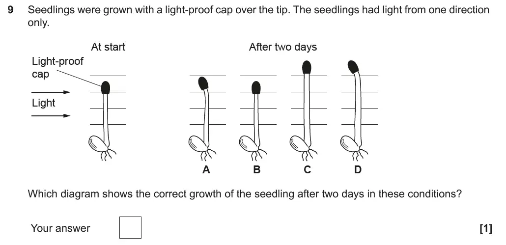 Question 9 - GCSE OCR Foundation Biology Past Paper 1 - June 2018