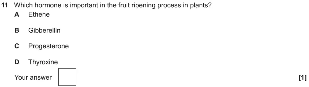 Question 11 - GCSE OCR Higher Biology Past Paper 3 - June 2018
