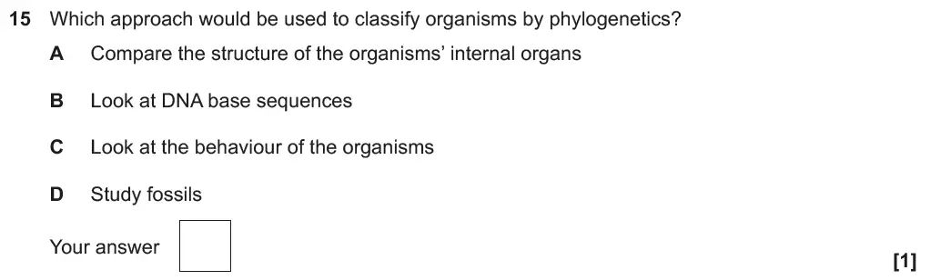 Question 15 - GCSE OCR Higher Biology Past Paper 4 - June 2018