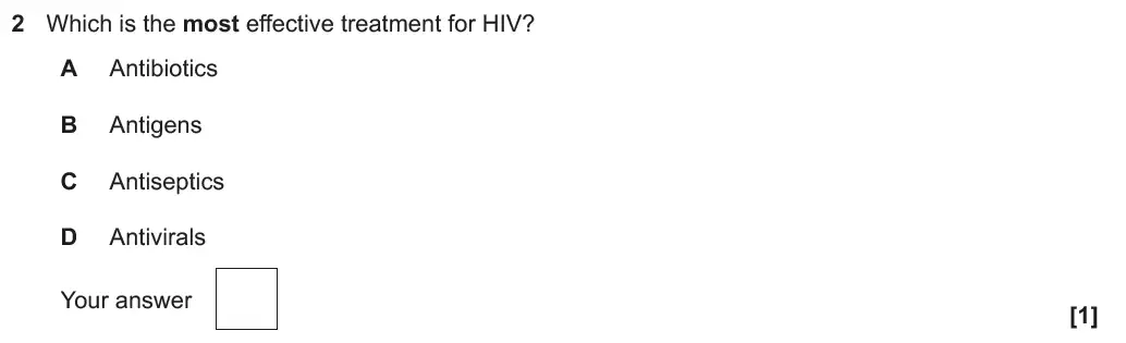 Question 2 - GCSE OCR Higher Biology Past Paper 4 - June 2018
