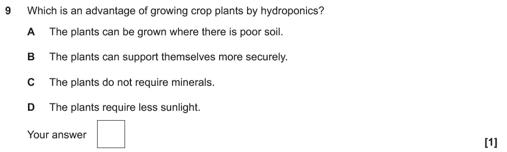 Question 9 - GCSE OCR Higher Biology Past Paper 4 - June 2018