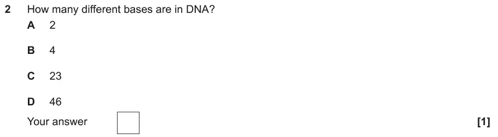 Question 2 - GCSE OCR Foundation Biology Past Paper 1 - June 2019