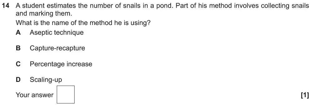 Question 14 - OCR GCSE Foundation Biology Past Paper 2 - June 2019