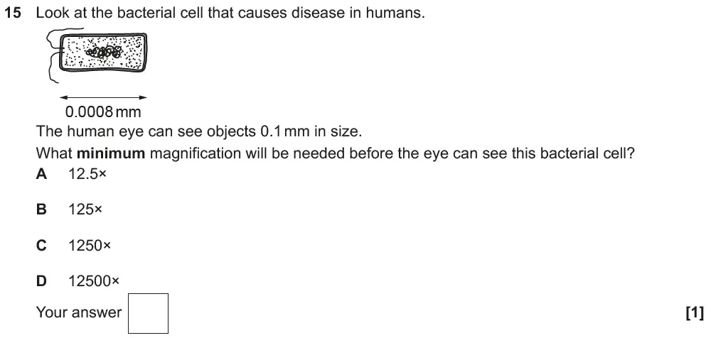 Question 15 - OCR GCSE Foundation Biology Past Paper 2 - June 2019