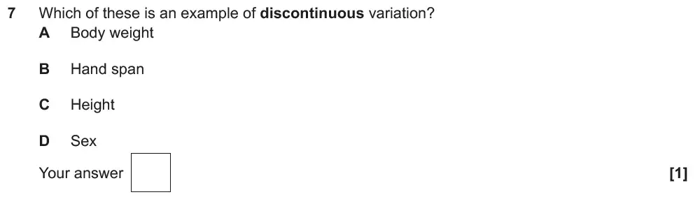Question 07 - OCR GCSE Foundation Biology Past Paper 2 - June 2019