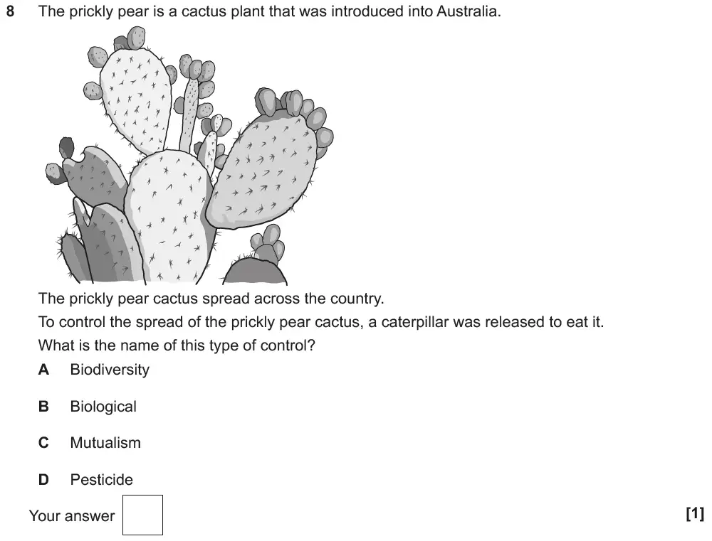 Question 08 - OCR GCSE Foundation Biology Past Paper 2 - June 2019