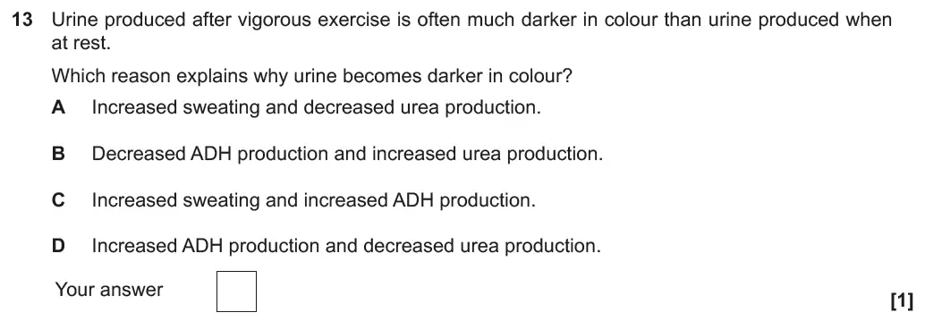 Question 13 - GCSE OCR Higher Biology Past Paper 3 - June 2019
