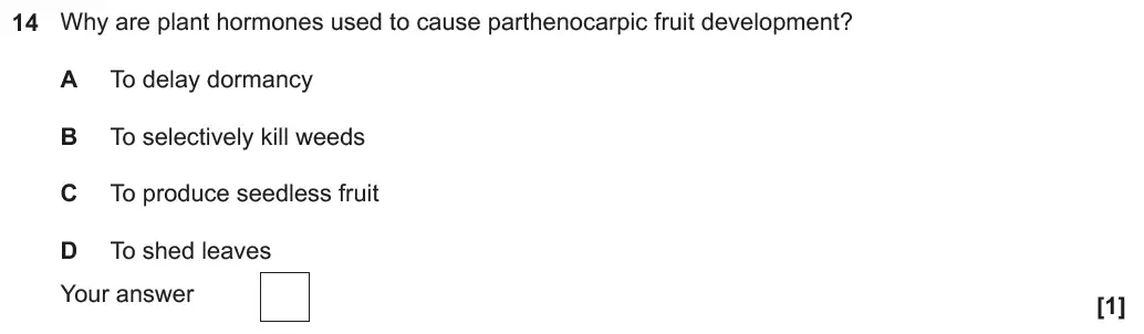 Question 14 - GCSE OCR Higher Biology Past Paper 3 - June 2019