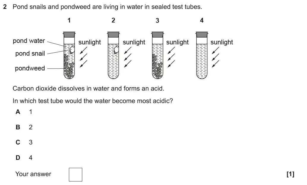 Question 2 - GCSE OCR Higher Biology Past Paper 3 - June 2019