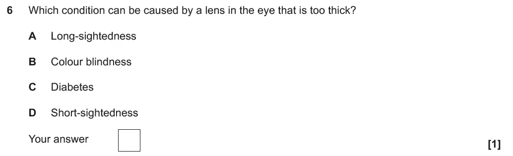 Question 6 - GCSE OCR Higher Biology Past Paper 3 - June 2019