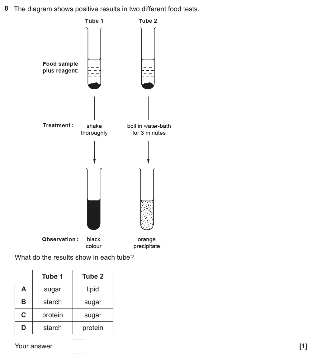 Question 8 - GCSE OCR Higher Biology Past Paper 3 - June 2019