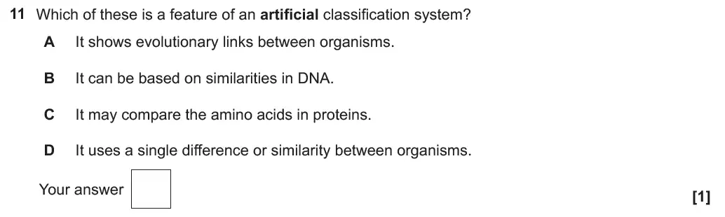 Question 11 - GCSE OCR Higher Biology Past Paper 4 - June 2019