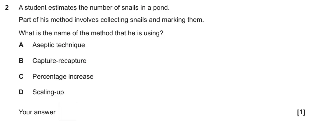 Question 2 - GCSE OCR Higher Biology Past Paper 4 - June 2019