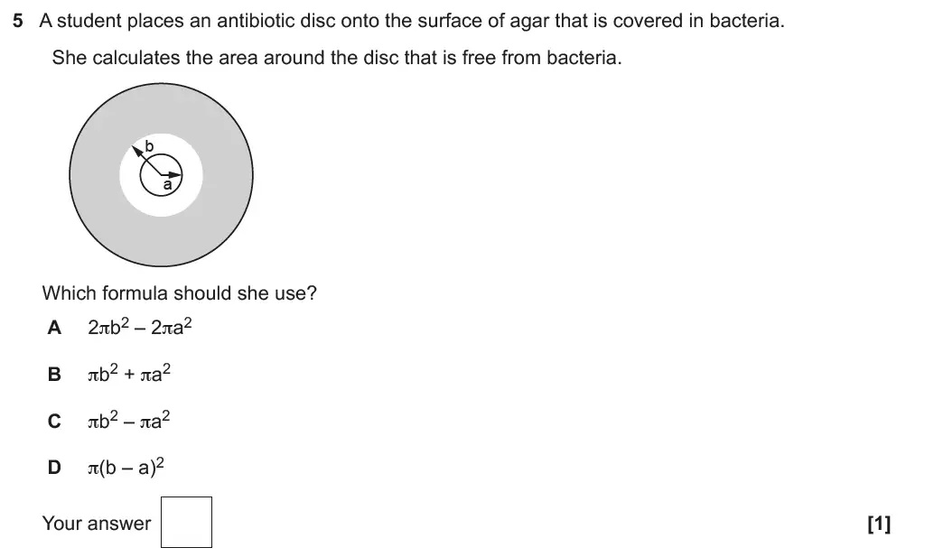 Question 5 - GCSE OCR Higher Biology Past Paper 4 - June 2019