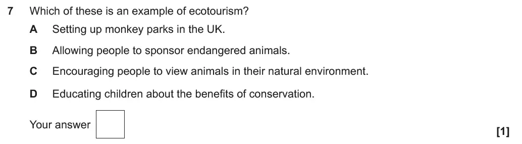 Question 7 - GCSE OCR Higher Biology Past Paper 4 - June 2019