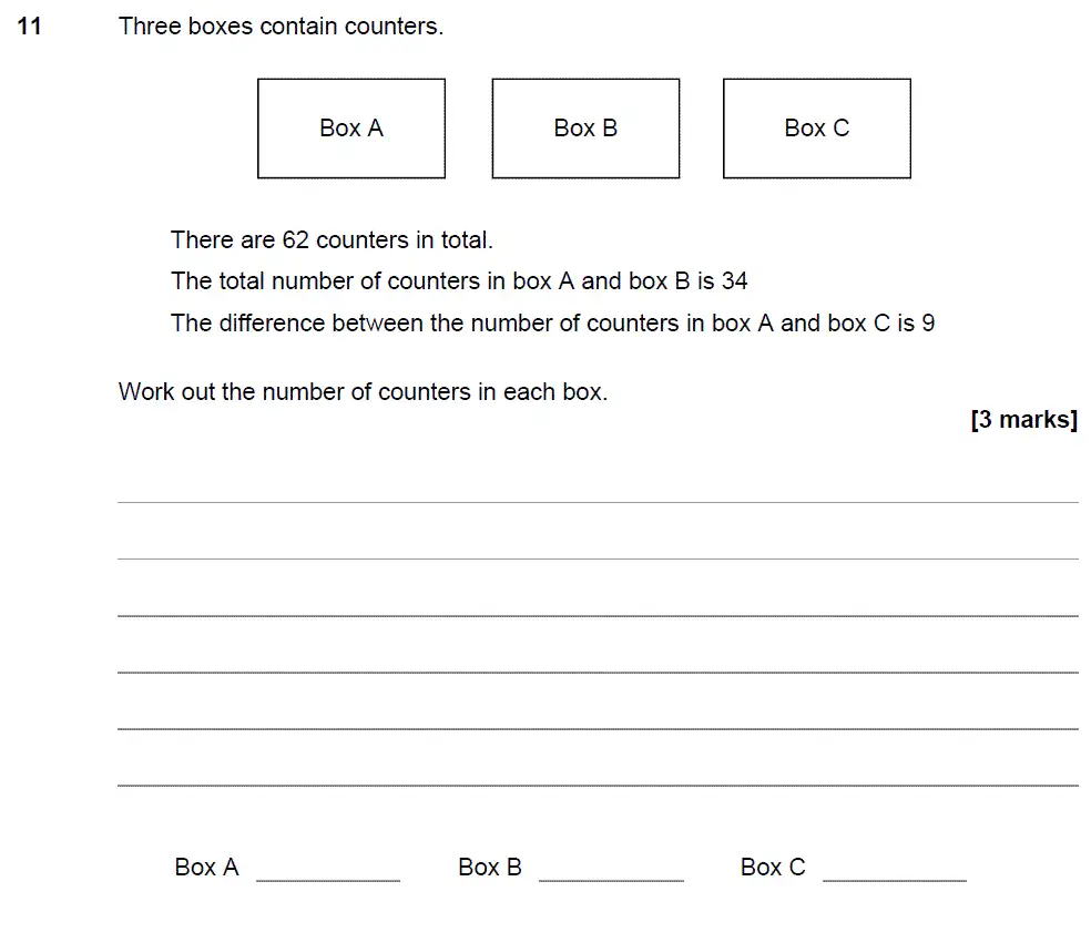Question 11 - GCSE AQA Foundation Maths Speicmen Paper 2 (Calculator)