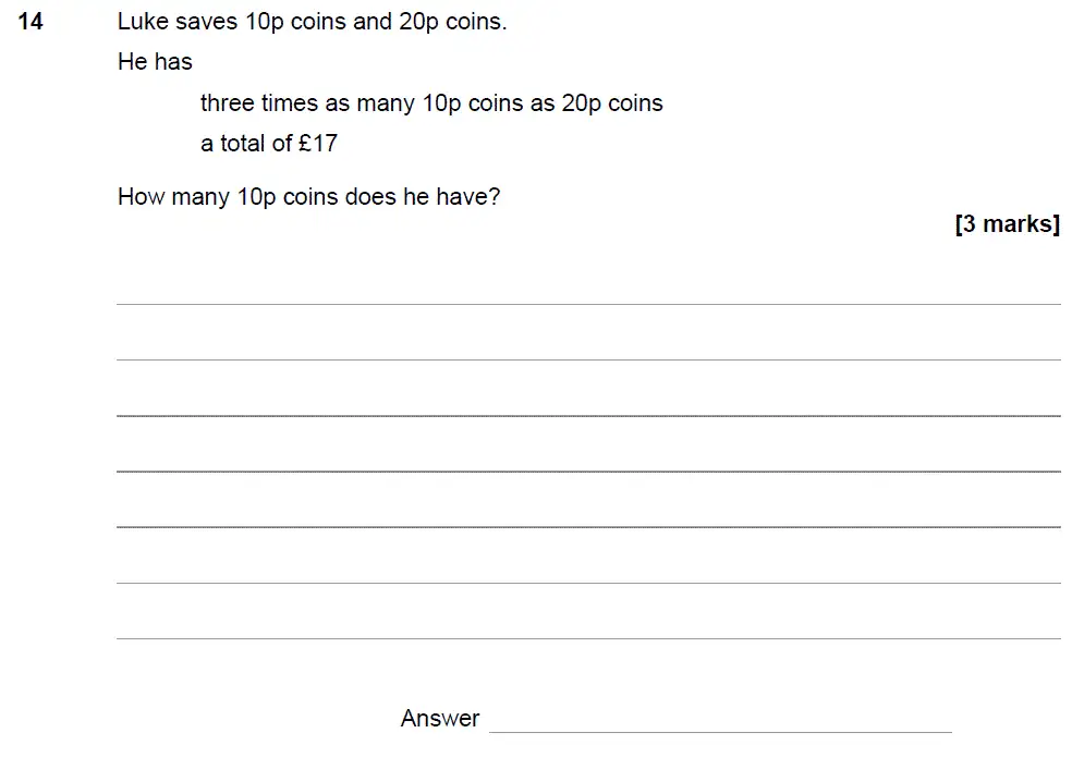 Question 14 - GCSE AQA Foundation Maths Speicmen Paper 2 (Calculator)