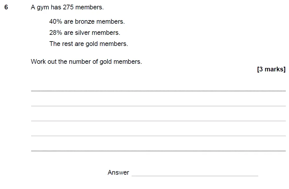 Question 6 - GCSE AQA Foundation Maths Speicmen Paper 2 (Calculator)