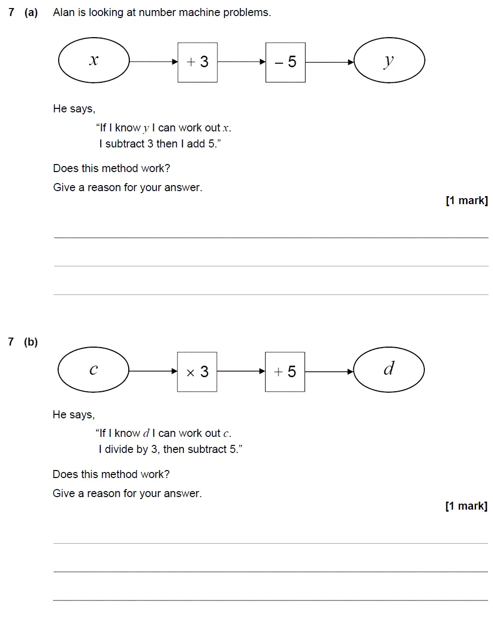 Question 7 - GCSE AQA Foundation Maths Speicmen Paper 2 (Calculator)