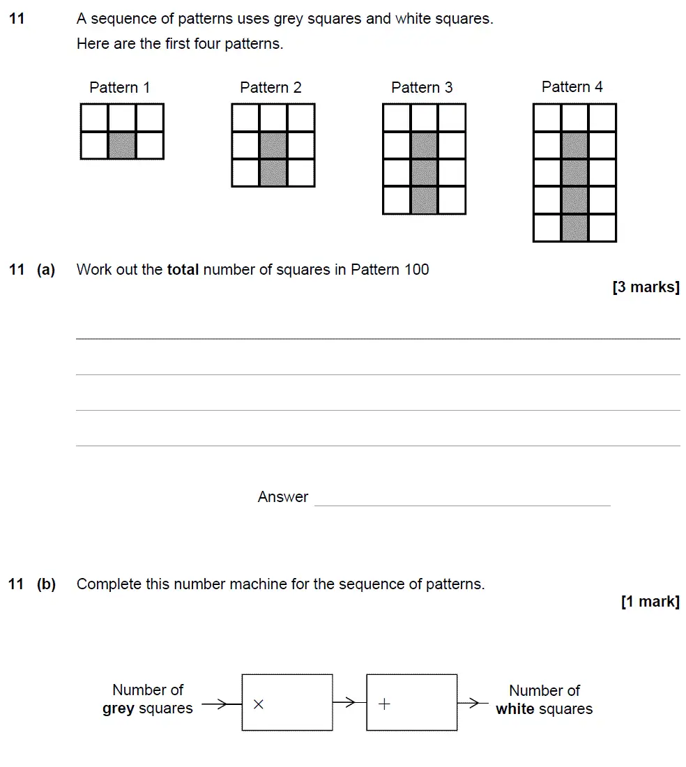Question 11 - GCSE AQA Foundation Maths Speicmen Paper 3 (Calculator)